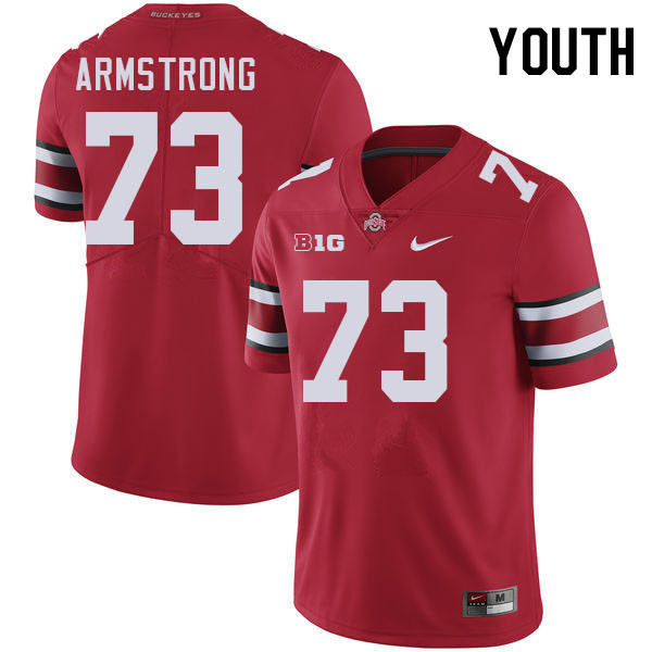 Ohio State Buckeyes Devontae Armstrong Youth #73 Authentic Red College Football Jersey 2404SBHN6